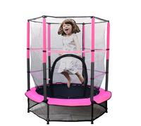 Cama Elastica Niños Ø 140 cm, Trampolín para niños con Red de Seguridad y Almohadilla, para Interior o Exterior, Trampolín Juegos Niños para Jardín, Entrenamiento de Salto, Capacidad de Carga 45 kg