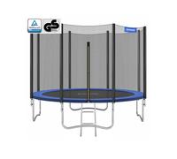 Cama Elástica para Niños con Cojines de Seguridad de Marco de Acero Azul