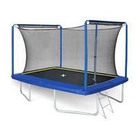 Cama elástica rectangular de 244 x 366 cm, con red de seguridad y acolchado resistente a los rayos UV, gran área de salto para niños y adultos, resistente al aire libre, para jardín familiar, color