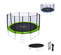 Cama elástica reversible perth con accesorios verde reversible azul