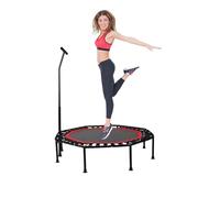 Cama Elástica. Trampolín Fitness para Saltar de Ø90cm. Trampolín Elástico Octogonal Silencioso para Adultos, Niños, Interior, Exterior con Apoyabrazos de Espuma Ajustable.