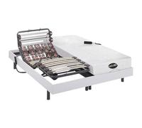 Cama eléctrica articulada de láminas y terminales colchón Memoria de Forma y bambú DAMYSOS de NATUREA - Motores OKIN - 2x80x200 cm - Blanco