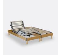 Cama eléctrica con lamas efecto madera. Talla 90 x 190 cm. Color Beige