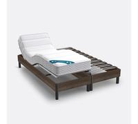 Cama eléctrica con lamas efecto madera. Talla 90 x 190 cm. Color Gris