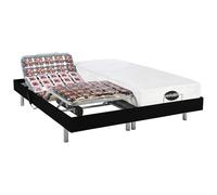 Cama eléctrica de relajación con terminales y colchón con Memoria de Forma y bambú Lysis III de NATUREA - Motores OKIN - 2x70x190 cm - Negro