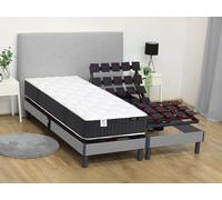 Cama eléctrica de relaxación decorativa + colchón de memoria de forma - 90 x 200 cm - Tela - Beige - MENASINA de DRAMEA