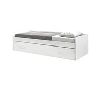 Cama + elevable aglomerado blanco con somier 105/105 cm 201 cm