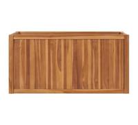 Cama elevada 100 x 50 x 50 cm de madera maciza de teca | Madera maciza de teca, curada y secada en el horno, pulida fina, acabado a base de agua, montaje requerido, sin fondo