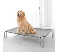 Cama elevada a prueba de masticación: estructura de acero y tela resistente, cuna para perros con refrigeración interior y exterior para perros/gatos pequeños, medianos y grandes, portátil (color: