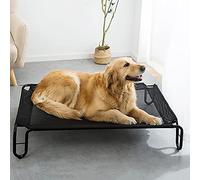 Cama elevada a prueba de masticaciones: estructura de acero y tela resistente, cuna para perros con refrigeración interior y exterior para perros/gatos pequeños, medianos y grandes, portátil (color: