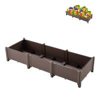 Cama elevada de jardín - Construcción de Polipropileno Engrosado, Estructura de ratán, de autorriego, contenedor de Resistente para Plantar Hierbas y Hierbas en el Patio