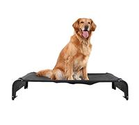 Cama elevada grande para perros/gatos, cuna para perros para dormir de malla de enfriamiento portátil para viajes al aire libre - 122 cm / 102 cm / 89 cm / 71 cm de largo, negro (Tamaño: M (89,5 x 60