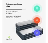 Cama elevada High Grow | 2 niveles | resistente a la intemperie | inoxidable | robusta | 405 L