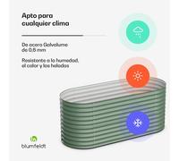 Cama elevada High Grow con 200 x 80 x 100 cm de chapa ondulada de acero fácil de montar a prueba de óxido y heladas Blumfeldt