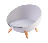 ＡＷＨＡＯ Cama Elevada para Gatos con Cojín de Esponja, Creativa Y con Patas Resistentes, para Cachorros Y Gatitos. Sillón Nórdico Hemisférico para Perros Peque, Patas con Veta de Madera