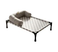 Cama elevada para perro, catres con marco de hierro duradero, cubrecolchones de franela con superficie de Smmooth Surrface, cunas de dormir extraíbles con almohadas, garantiza hamacas elevadas