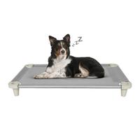 Cama Elevada para Perros Acrimet, con Malla Lavable y Transpirable, Estructura de Acero Inoxidable, para Uso Interior y Exterior (Tamaño: 102 x 61 x 11cm) (Color Gris) (1 Unidad)
