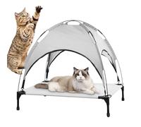 Cama Elevada para Perros - Cama Plegable para Mascotas | Sommier Descanso con Toldo Extraíble para Dormir En Camping, Terraza, Playa E Interiores
