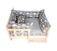 Cama elevada para perros de madera con tapete y almohada lavables, sofá de salón para mascotas más cálido para gatitos y cachorros, sueño mejorado a prueba de humedad (Size : XL(100x65x43cm)) vision