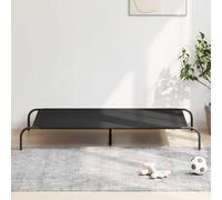 Cama elevada para perros negra 150x90x20 cm tela Oxford y acero