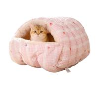 Cama En Forma De Caverna Para Gato, Casa De Invierno Extraíble Y Lavable - Cama De Casa De Gato Parcialmente Cerrada - Para Dormitorio Balcón Apartamento Relajación Interior Descanso Diario