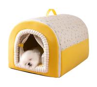 Cama En Forma De Cueva para Gato - Casa De Sueño Suave Y Cálida | Cesta Cerrada para Gato con Mango - para Cachorro Y Pequeño Animal Doméstico Interior Y Exterior para Hogar En Invierno