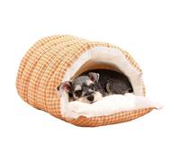 Cama En Forma De Cueva Para Gato, Semi-Cerrado Con Forro De Peluche | Kit De Afiação Para Cortador De Couro PU COM Composto De Polimento - Destinado Para Animales Pequeños En Invierno En El