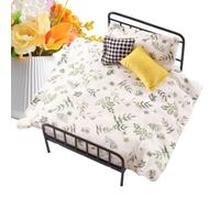 Cama en Miniatura de casa - Decoración Retro Realista con Ropa de Cama y Almohada - Set De Muebles En Miniatura para Casita,para Niñas Juego de Vestir Historias y Sueños en Dormitorio Salón y Armario