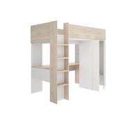 Cama estudio spylo con mesa de estudio + armario natural 177x205x112 cm
