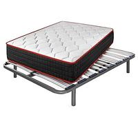 Cama express Colchón Viscoelástico Cool Viscofresh + Somier Apolo con Patas, Medida : 120 x 200 cm