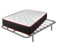Cama express Colchón Viscoelástico Cool Viscofresh + Somier Hermes con 5 Patas 25 cm, Medida : 120 x 200 cm
