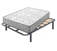 Cama express Colchón Viscoelástico Diamond Fresh + Somier Zeus con 4 Patas 25 cm, Medida : 120 x 200 cm