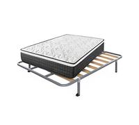 Cama express Colchón Viscoelastico Origin + Somier Hades con 4 Patas Cuadradas 25 cm, Medida : 120 x 200 cm