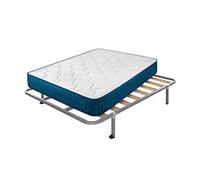 Cama express Colchón Viscoelástico Royal Memory + Somier Hades con 4 Patas Cuadradas 25 cm, Medida : 120 x 200 cm