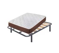 Cama express Colchón Viscoelástico Stylus + Somier Zeus con 4 Patas 32 cm, Medida : 120 x 200 cm