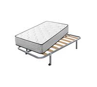 Cama express Colchón Viscoelástico Top Dream + Somier Hades con 4 Patas Cuadradas 32 cm, Medida : 90 x 190 cm