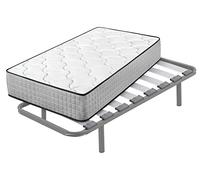 Cama express Colchón Viscoelástico Top Dream + Somier Hermes con 5 Patas 25 cm, Medida : 105 x 200 cm