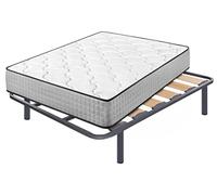 Cama express Colchón Viscoelástico Top Dream + Somier Zeus con 4 Patas 25 cm, Medida : 140 x 190 cm