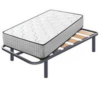 Cama express Colchón Viscoelástico Top Dream + Somier Zeus con 4 Patas 32 cm, Medida : 80 x 190 cm