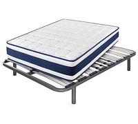 Cama express Colchón Viscoelástico Tresor + Somier Apolo con Patas, Medida : 120 x 200 cm