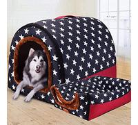 Cama extragrande jumbo para perros medianos, alivio de la ansiedad, tienda de campaña XL con suave cueva para gatos iglú para calidez de invierno, nido de mascotas lavable (75 x 60 x 55 cm)