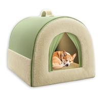 Cama extragrande para perros, acogedora casa para perros de felpa para interiores, cama de cueva para mascotas, colchón antideslizante con cojín extraíble para mascotas de interior (S-42 x 32 x 30 cm