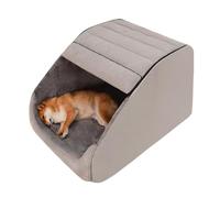 Cama Extragrande para Perros, acogedora casa para Perros en Interiores, cojín de Felpa con Parte Inferior Antideslizante para Perros medianos y Grandes (Gris, XL)