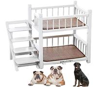 Cama extraíble de doble capa para mascotas con escaleras, diseño versátil de litera para perros y gatos pequeños a grandes