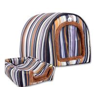 Cama grande 2 en 1 para perro, cortina impermeable para puerta, cueva calmante para mascotas, lavable y cálida, cama extraíble de lujo, antiansiedad, casa iglú para gatos (J, 3XL-105 x 80 x 75 cm)