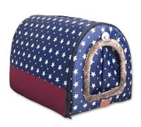 Cama grande 2 en 1 para perro, cortina impermeable para puerta, cueva calmante para mascotas, lavable y cálida, cama extraíble de lujo, antiansiedad, casa iglú para gatos al aire libre (A,2XL-90 x 68