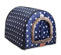 Cama grande 2 en 1 para perro, cortina impermeable para puerta, cueva calmante para mascotas, lavable y cálida, cama extraíble de lujo, antiansiedad, casa iglú para gatos al aire libre (F,XL-76 x 56 x