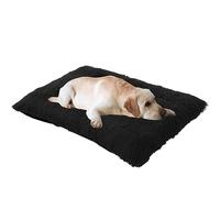 Cama grande antiansiedad para perros con parte inferior antideslizante, cómoda cama de almohada para perros y gatos medianos y pequeños, almohadilla y manta incluida, 70 x 50 x 8 cm, color negro