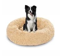 Cama grande lavable antiansiedad para perros en interiores, cama calmante para perros, felpa esponjosa, colchón redondo para mascotas, cojín cálido para mascotas con parte inferior antideslizante (150
