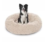 Cama grande lavable antiansiedad para perros en interiores, cama calmante para perros, felpa esponjosa, colchón redondo para mascotas, cojín cálido para mascotas con parte inferior antideslizante (150